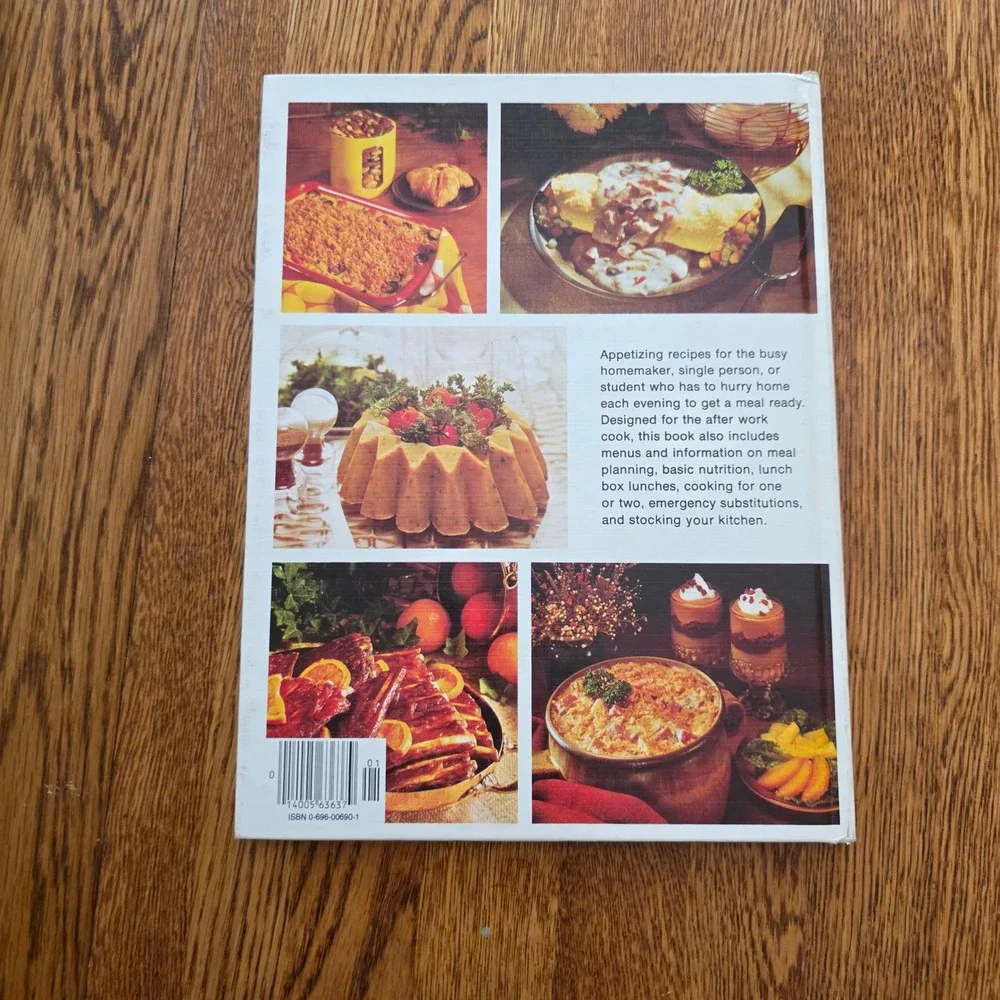 Better Homes and Gardens After Work Cook Book 1982 Vintage Hardcover 230 Recipes
